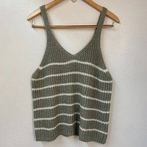 Francesca's Blue Rain Striped Knitted Tank Top - Size 1X